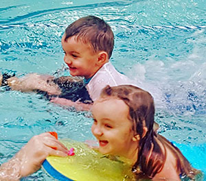 Kids enjoying swim lessons